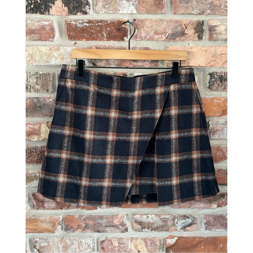 OAT New York Crossover Plaid Mini Skirt, 29